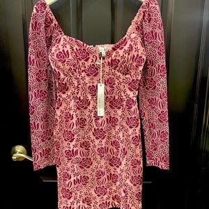 Red / burgundy lace flower dress
